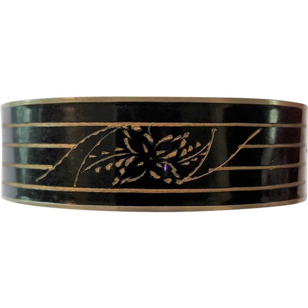 Victorian Revival Bracelet Black Enameled - image 1