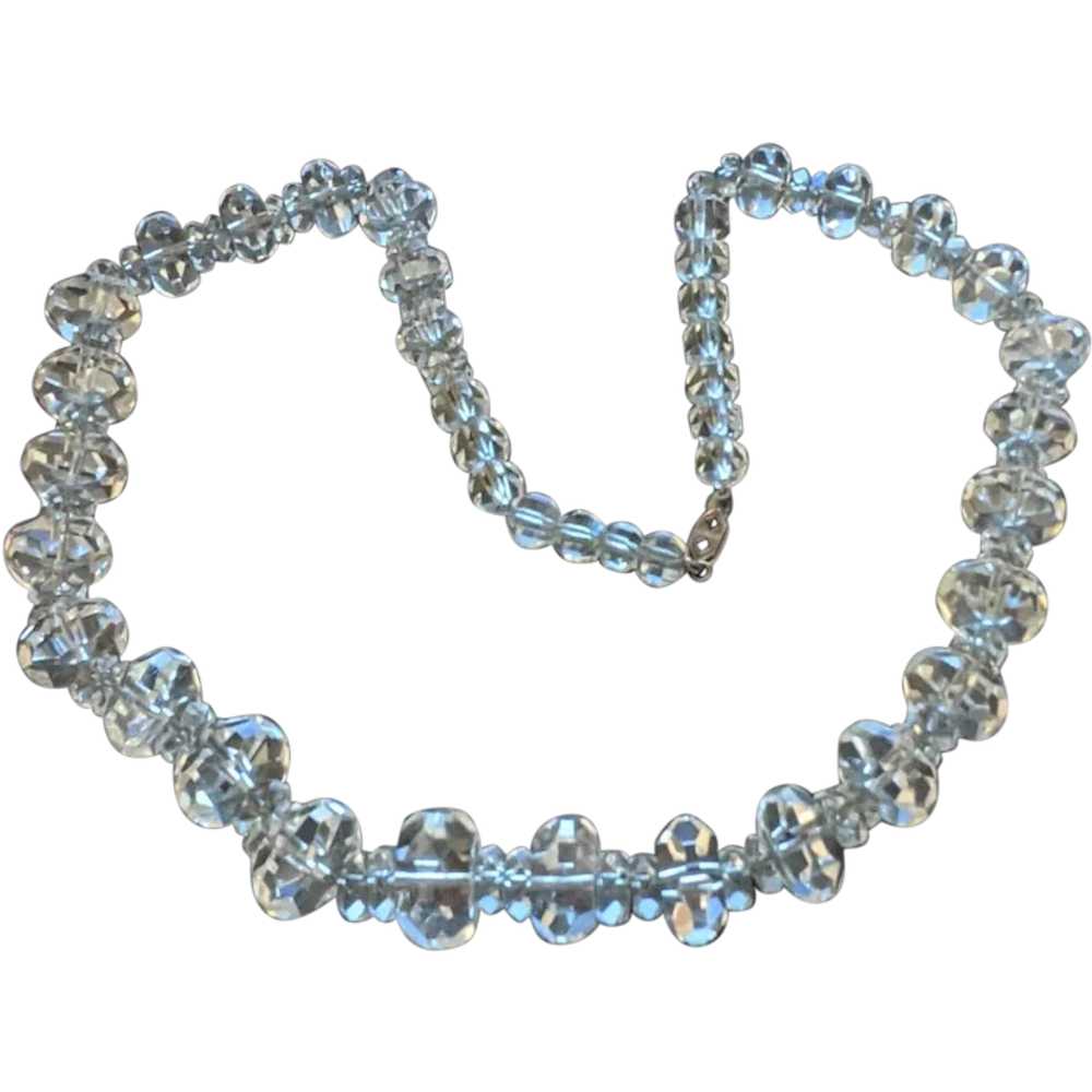 Vintage Faceted Rock Crystal Beads Necklace - image 1