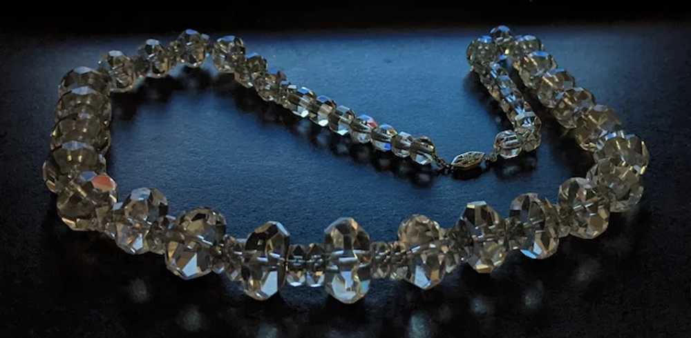 Vintage Faceted Rock Crystal Beads Necklace - image 3