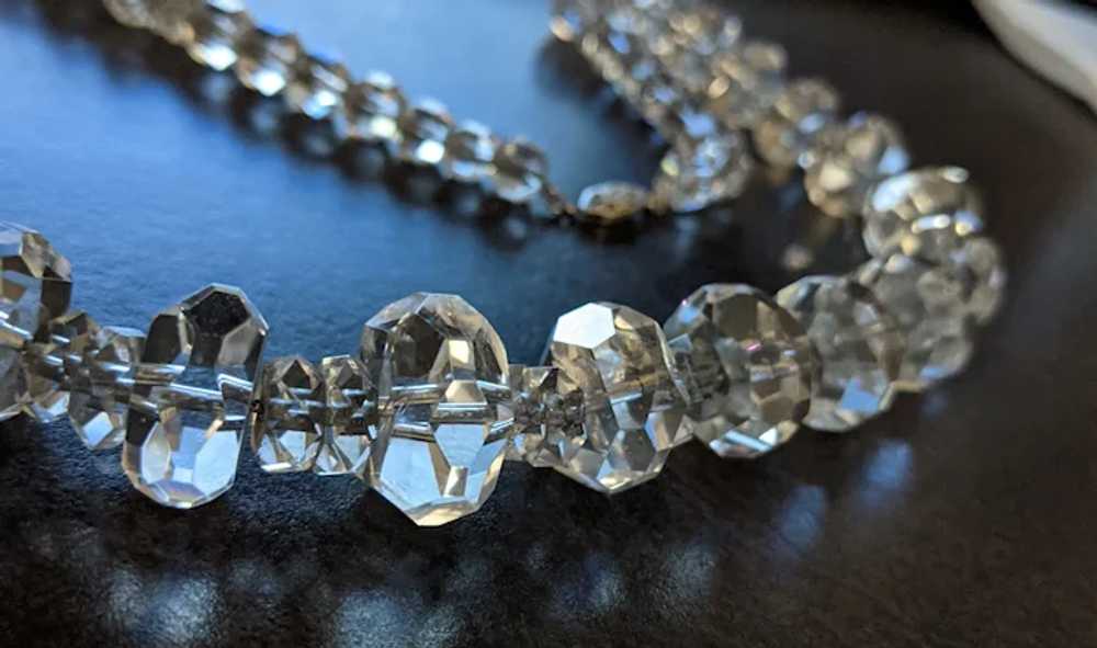 Vintage Faceted Rock Crystal Beads Necklace - image 5