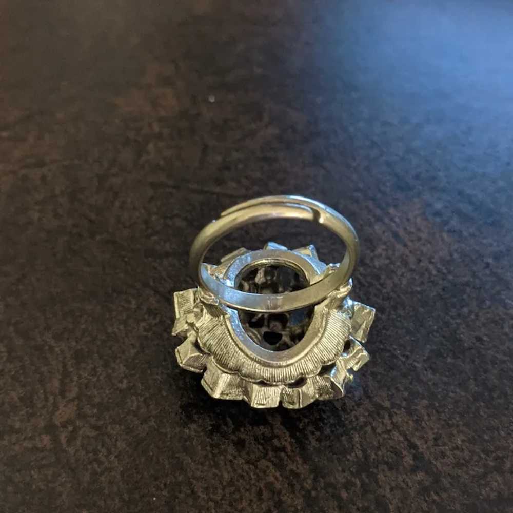 Silver Color Brutalist Ring - image 3