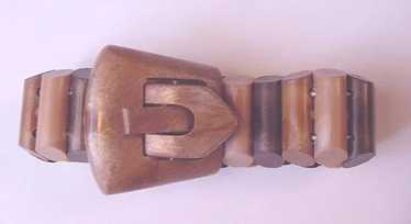 Vintage Celluloid Buckle / Garter Bracelet - image 1