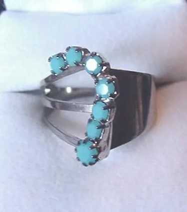 Asymmetrical Faux Turquoise Ring - image 1
