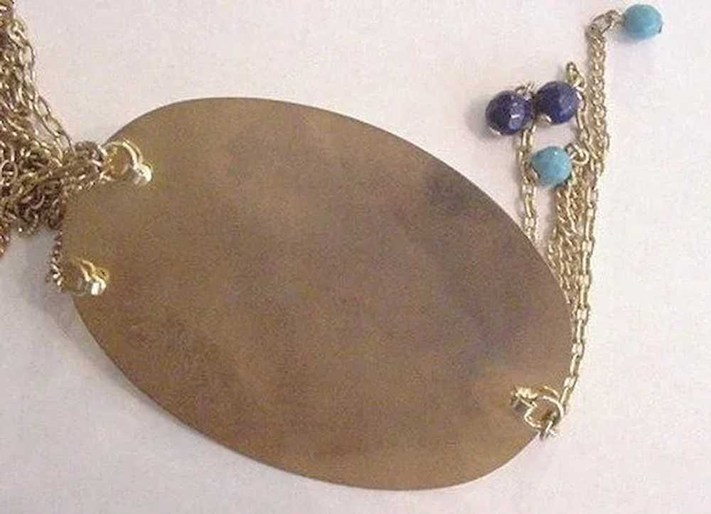 Extra Large 1960's Rhinestone Pendant Necklace - image 3