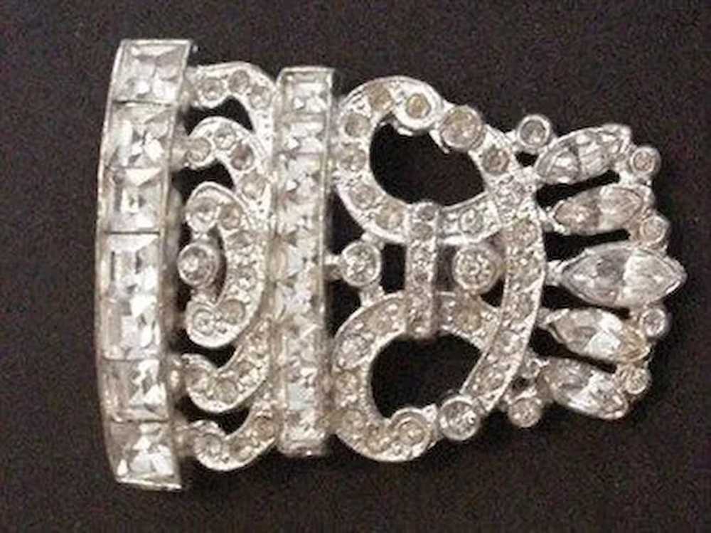 Art Deco  Rhinestones Dress Clip - image 1