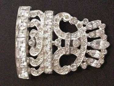 Art Deco  Rhinestones Dress Clip - image 1