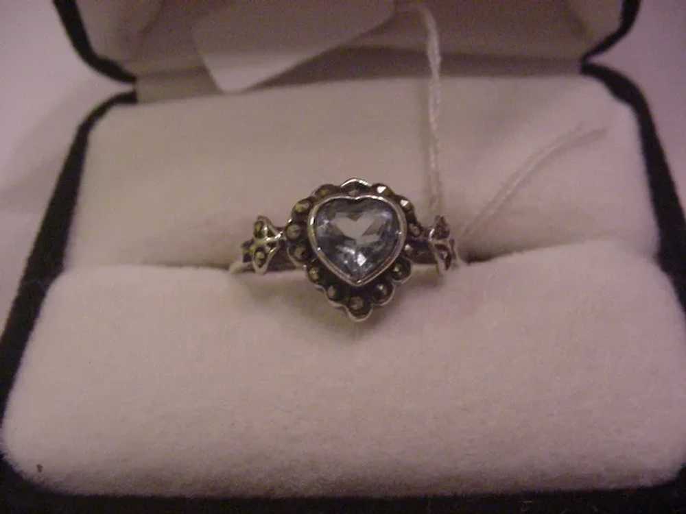 Sterling Silver and Marcasite Ring - image 4