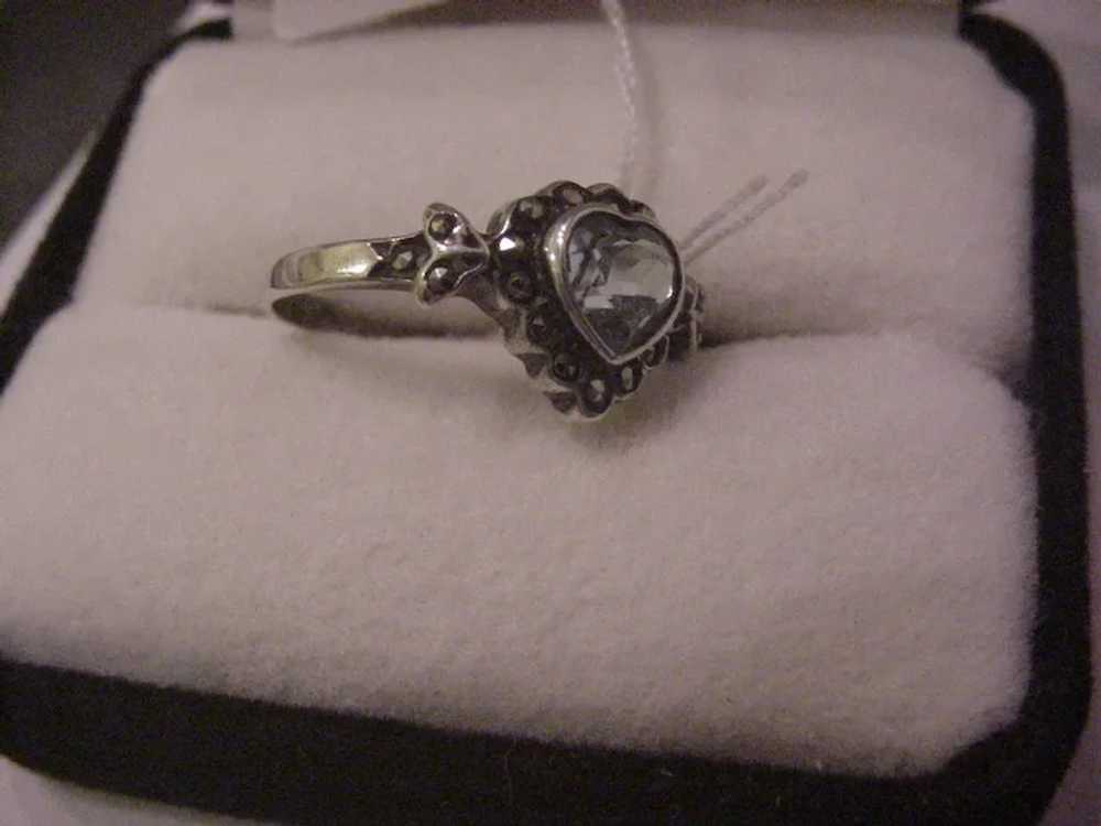 Sterling Silver and Marcasite Ring - image 5