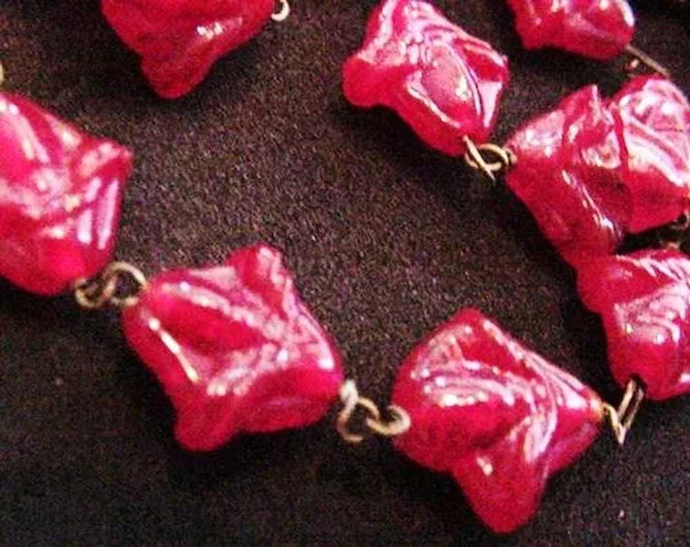 Red Pate de Verre Necklace - image 2