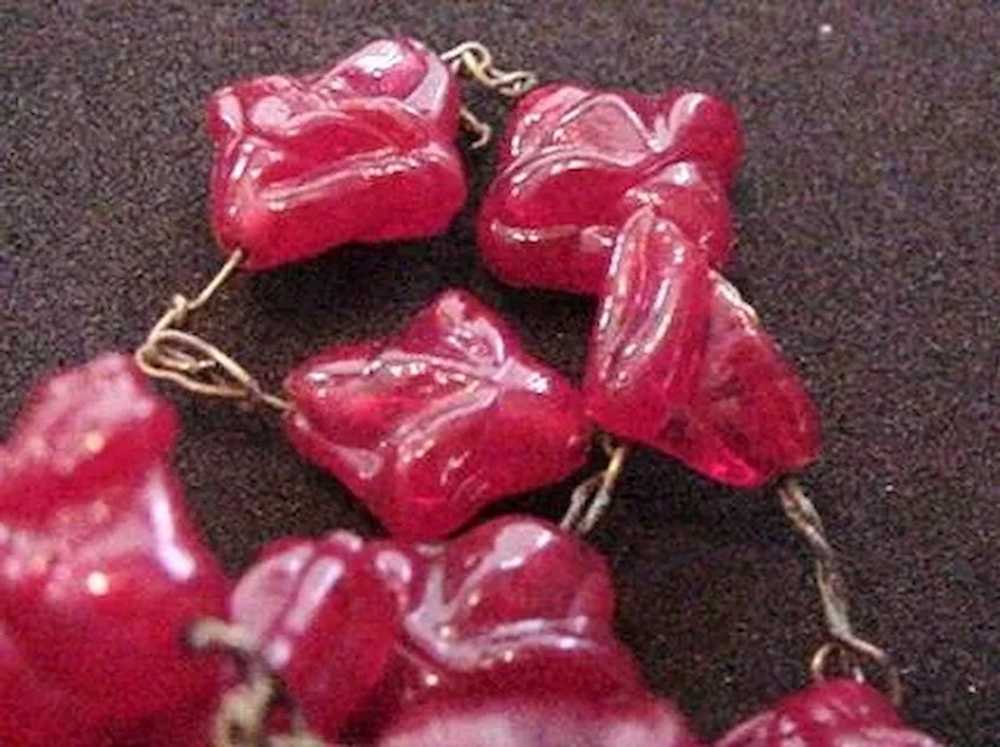 Red Pate de Verre Necklace - image 5