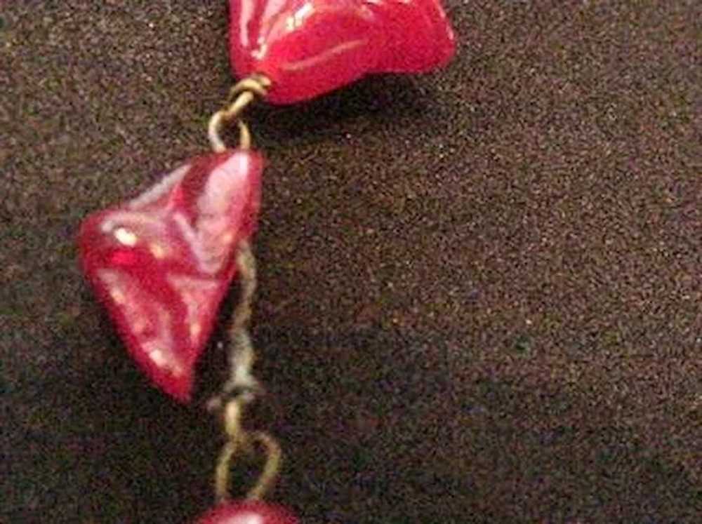 Red Pate de Verre Necklace - image 7