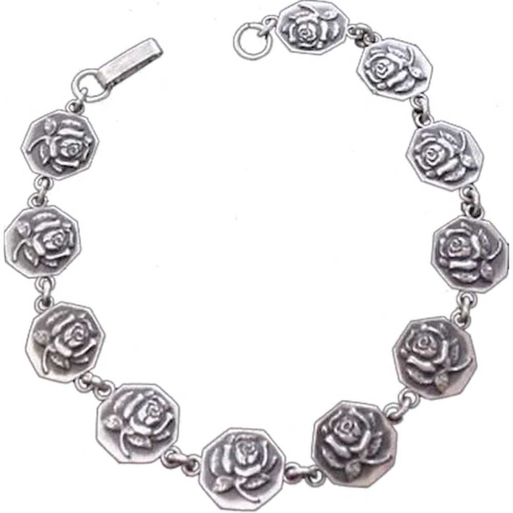 Sterling Silver Roses Bracelet - image 1
