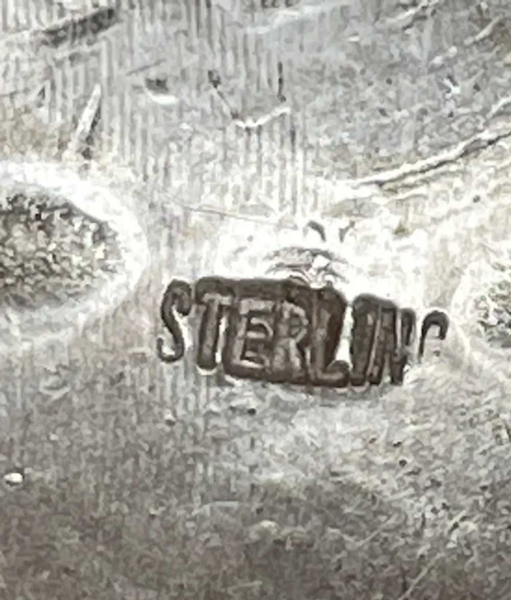 Vintage Navajo Hand-Stamped Sterling Half-Hoop Ea… - image 8