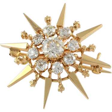 English Victorian Brooch with 2.14 CTW Diamonds