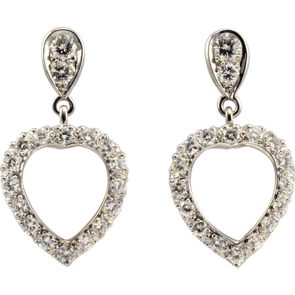 Heart Shaped Diamond Earrings - image 1