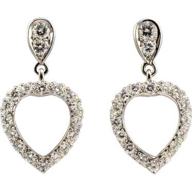 Heart Shaped Diamond Earrings - image 1