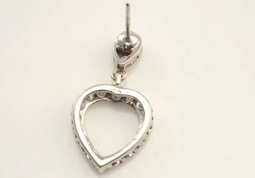 Heart Shaped Diamond Earrings - image 2