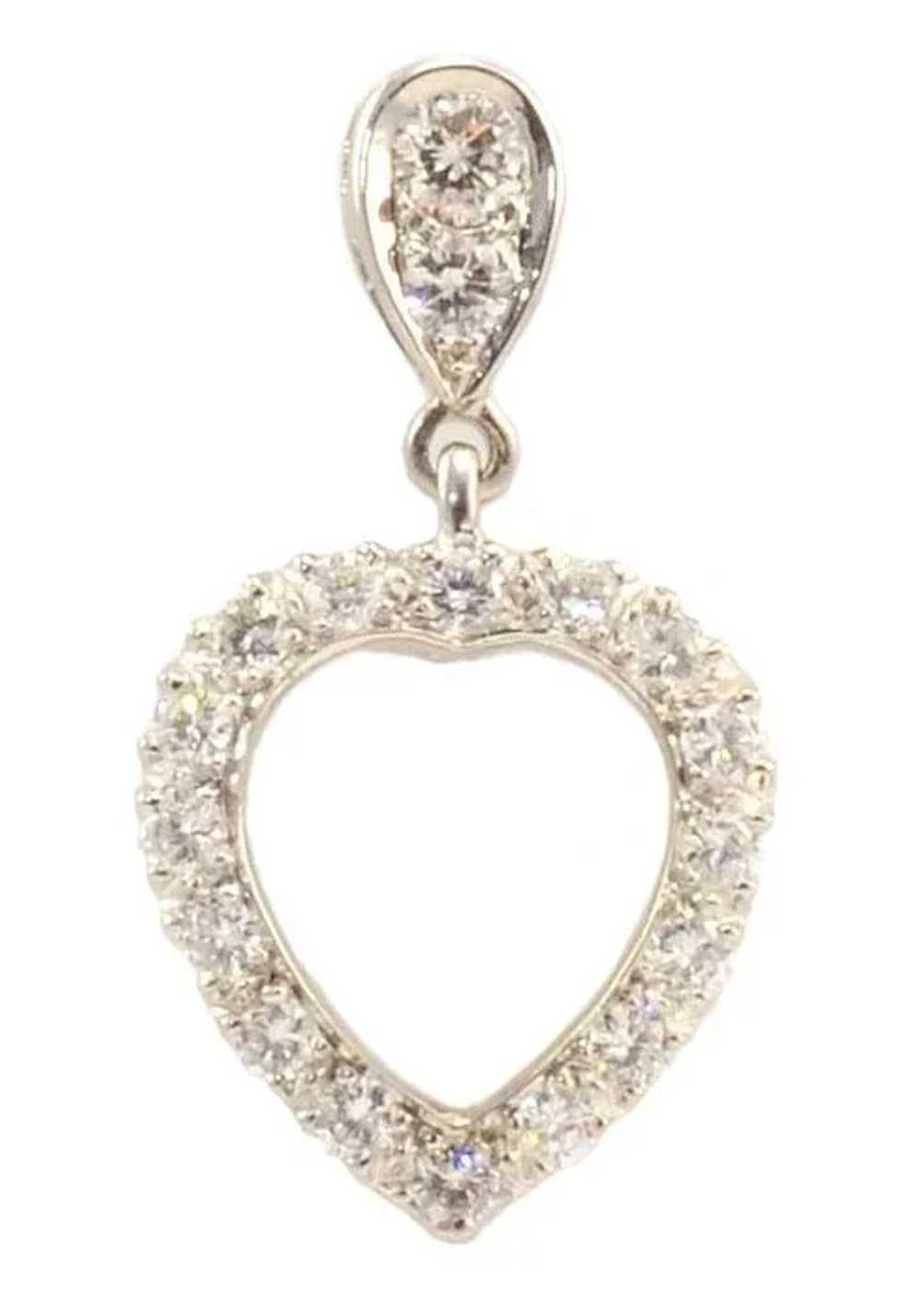 Heart Shaped Diamond Earrings - image 3