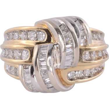 Round Brilliant & Baguette Channel Set Diamond Rin