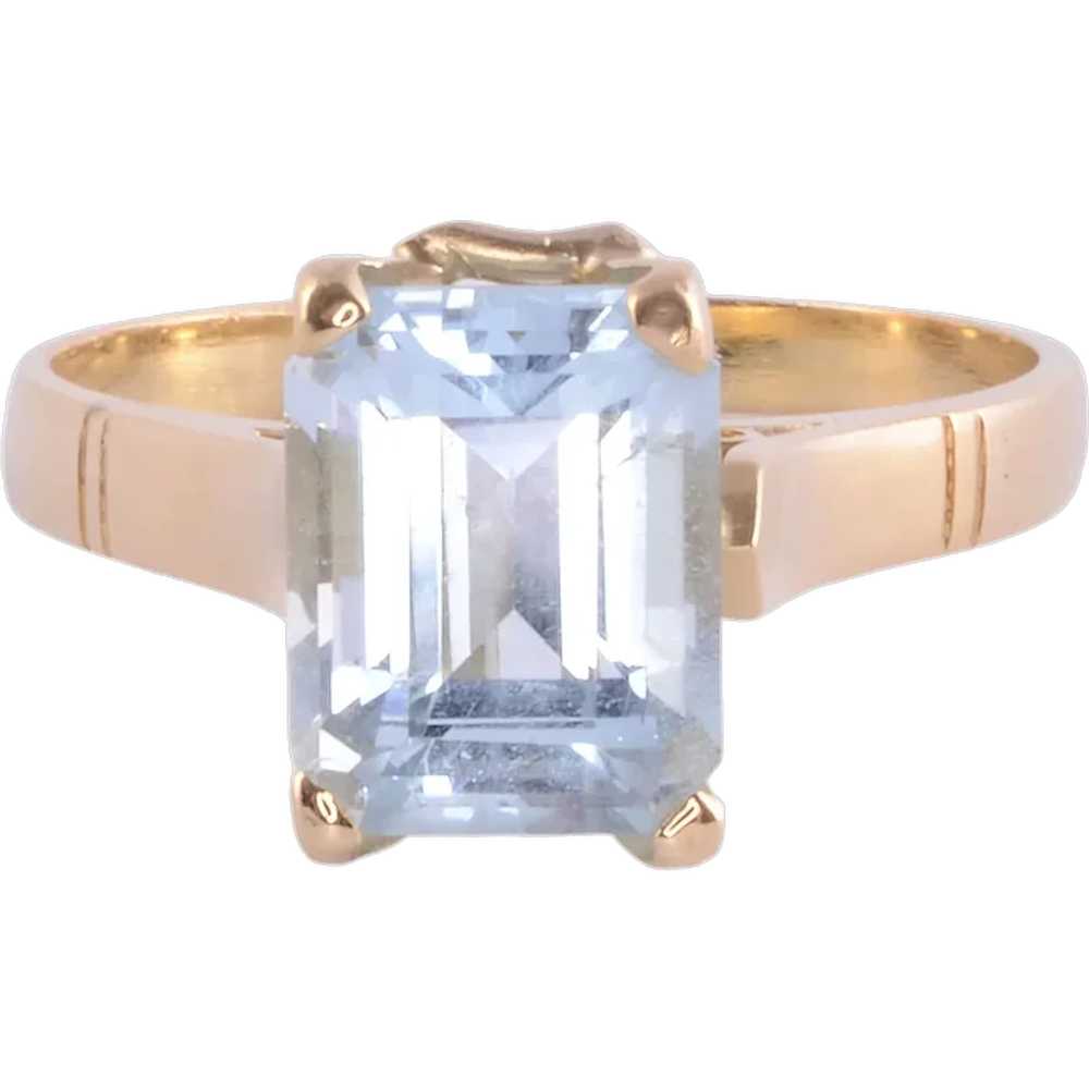 Aquamarine 18K Gold Ring - image 1