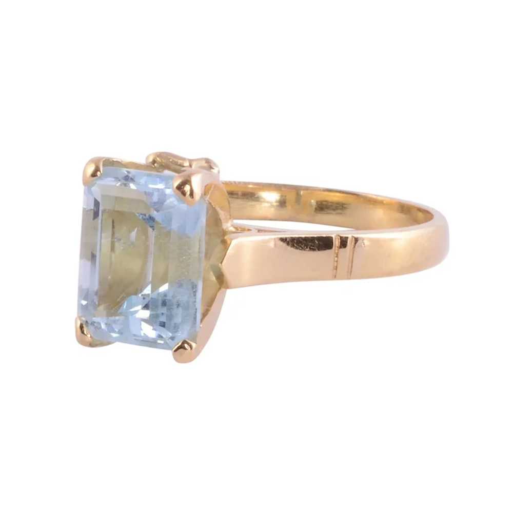 Aquamarine 18K Gold Ring - image 2