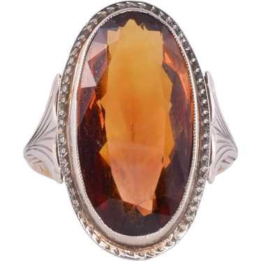 6.45 Carat Oval Citrine Filigree Ring