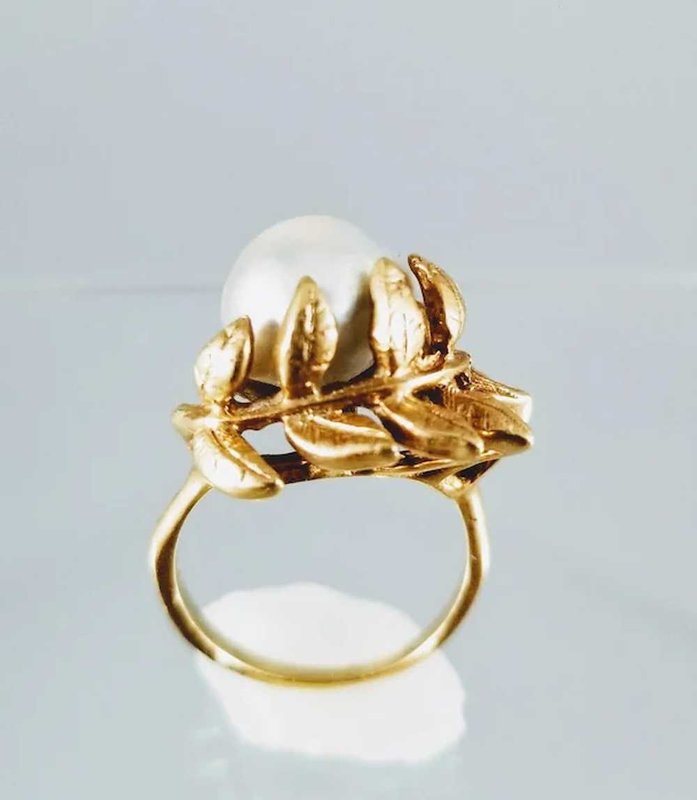 Vintage 14K Gold and Baroque Pearl Ring - Sz 6 - … - image 10