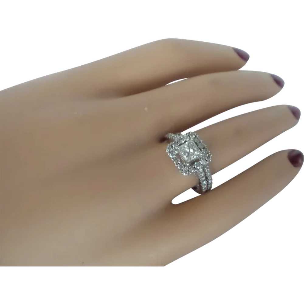 Fine Estate Solid 14kt Natural Princess Cut Diamo… - image 1