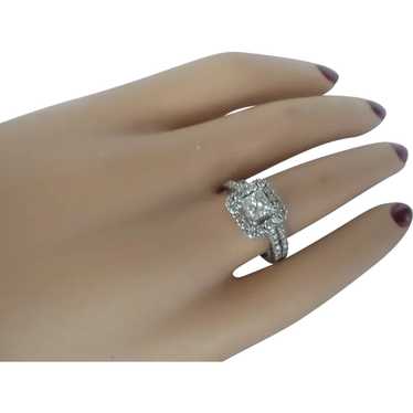 Fine Estate Solid 14kt Natural Princess Cut Diamo… - image 1