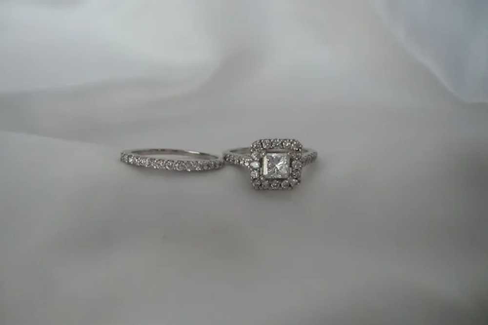 Fine Estate Solid 14kt Natural Princess Cut Diamo… - image 3