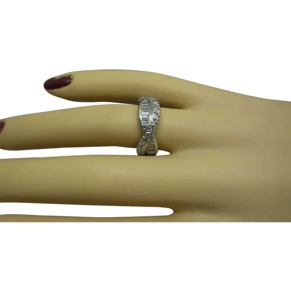 Original 1930's Platinum scalloped Fine Diamond B… - image 1