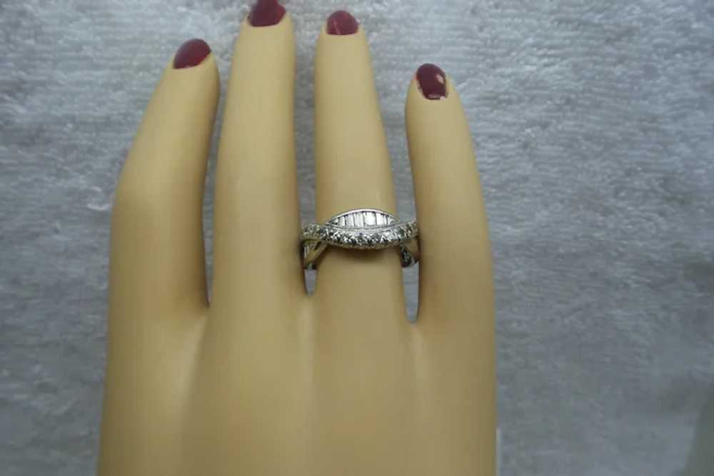 Original 1930's Platinum scalloped Fine Diamond B… - image 2