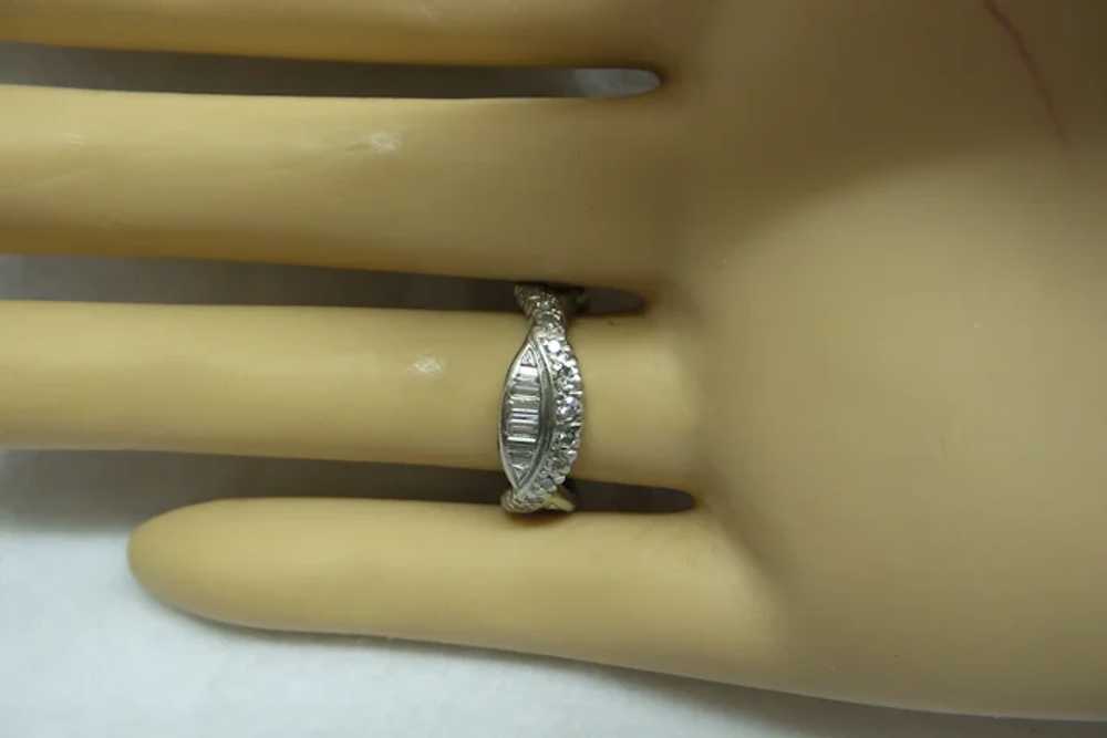 Original 1930's Platinum scalloped Fine Diamond B… - image 6