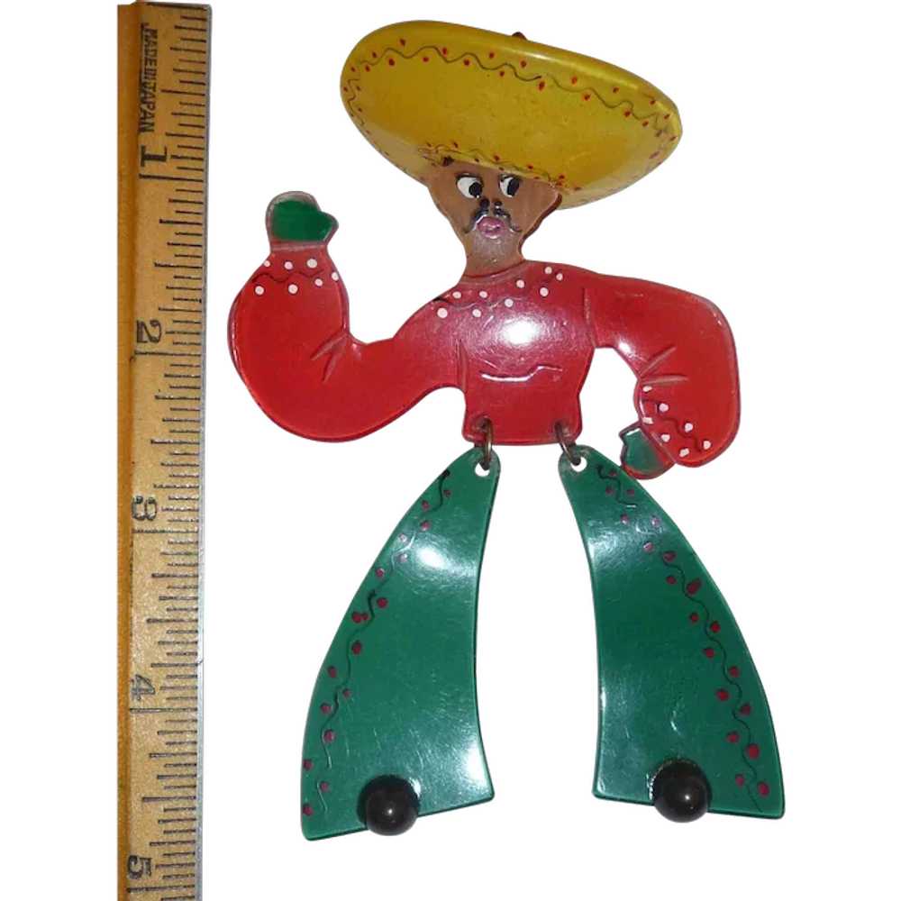 Articulated Lucite XL Dancing Mexican Man with So… - image 1