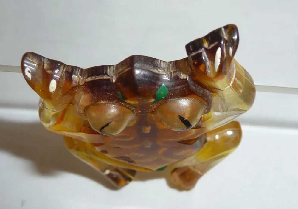 Fabulous Vintage Painted Lucite Leaping Frog Pin … - image 6