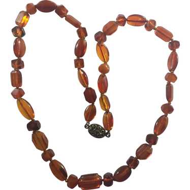 Antique Victorian carved Natural Amber necklace - image 1