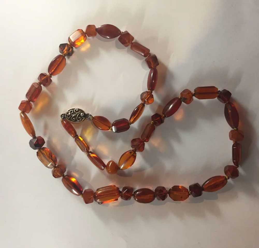 Antique Victorian carved Natural Amber necklace - image 2