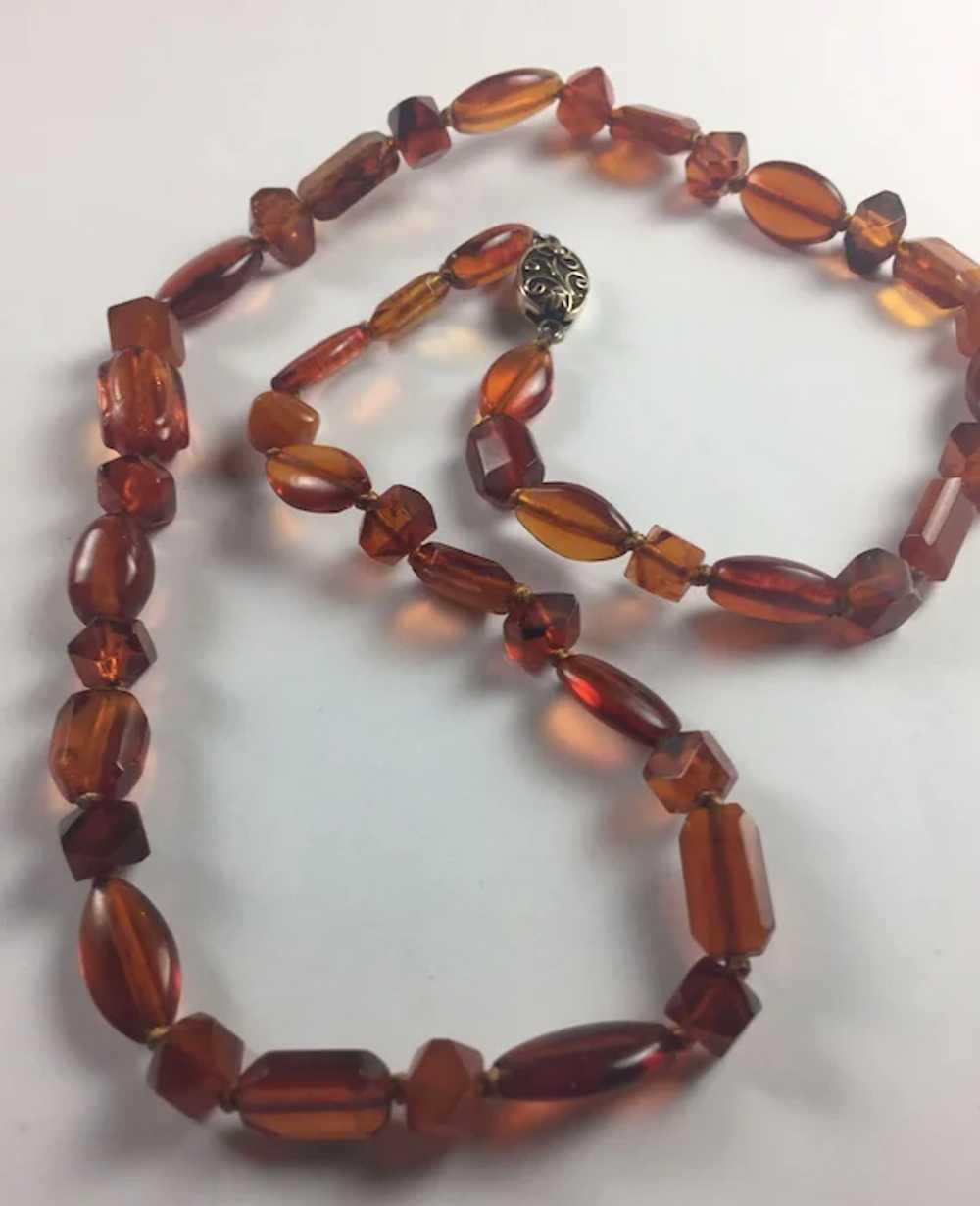 Antique Victorian carved Natural Amber necklace - image 3