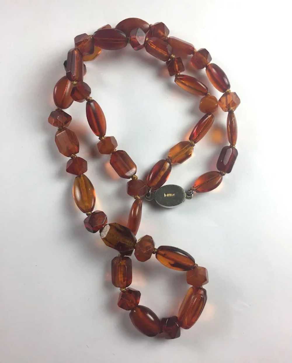 Antique Victorian carved Natural Amber necklace - image 4