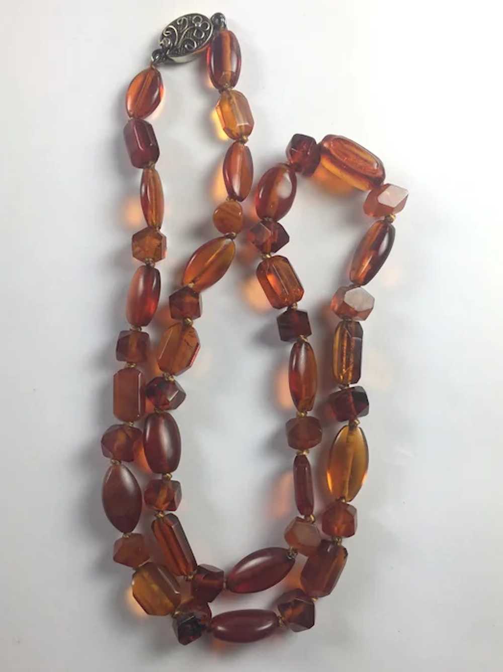 Antique Victorian carved Natural Amber necklace - image 5