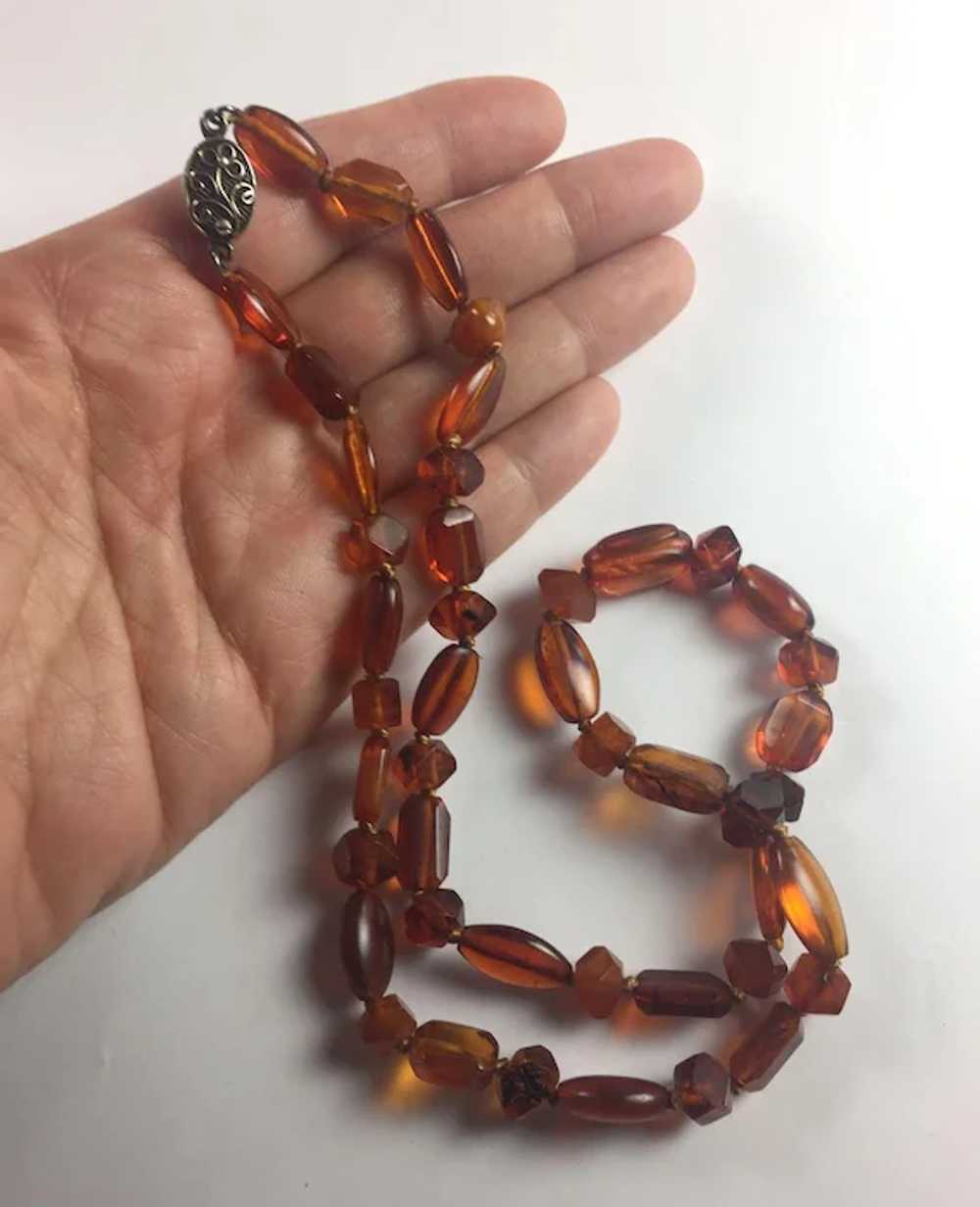 Antique Victorian carved Natural Amber necklace - image 6
