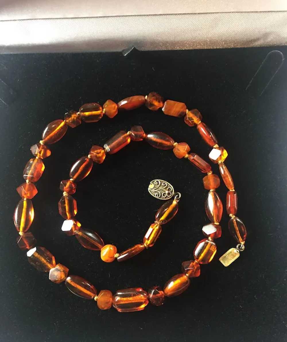 Antique Victorian carved Natural Amber necklace - image 7