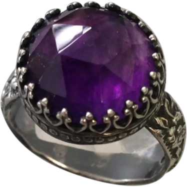 Large 5+ carat rose cut Amethyst Sterling