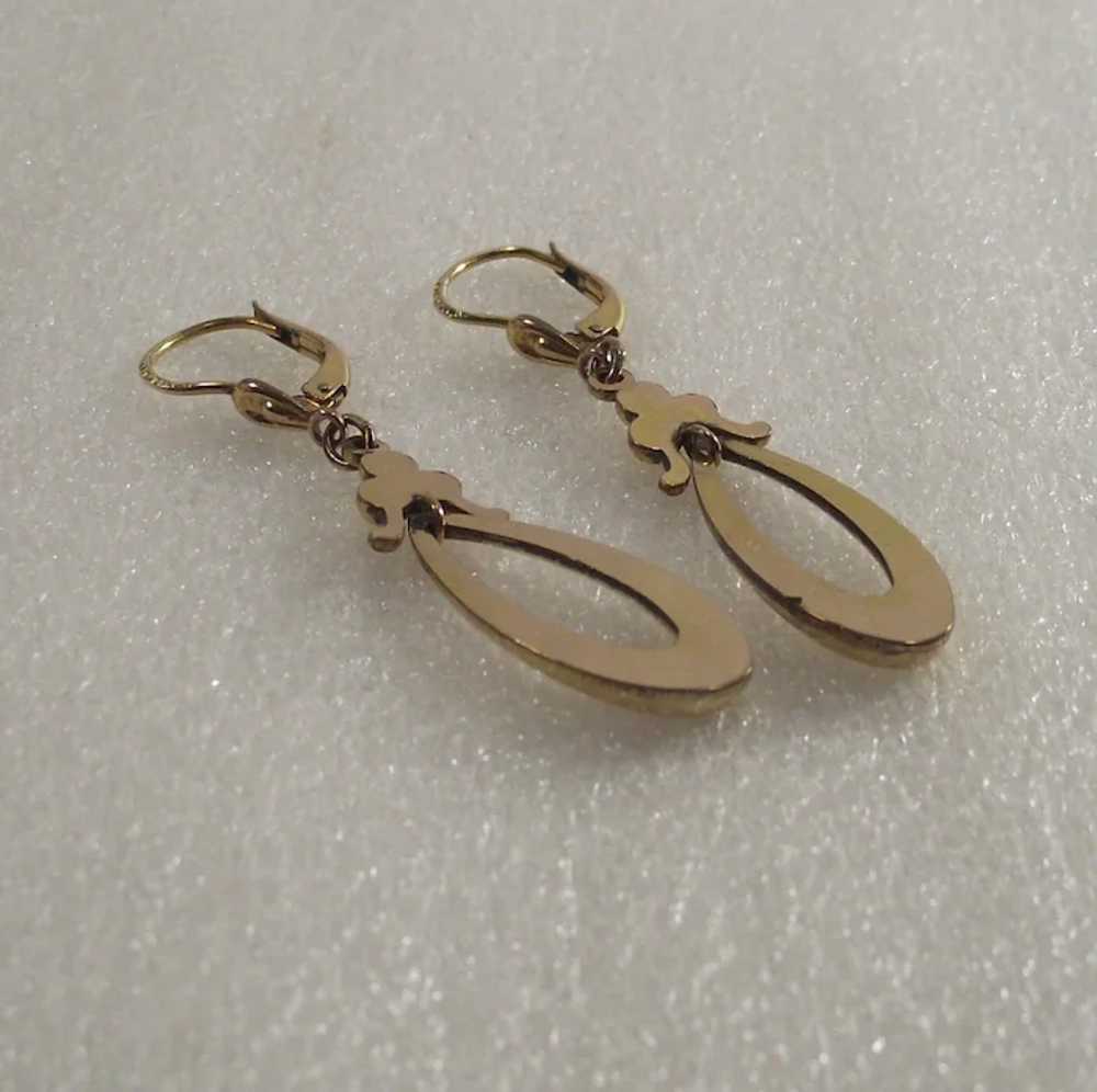 Teardrop Earrings with Lever Back Wires  Gold Tone - image 2