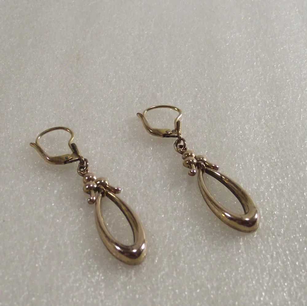 Teardrop Earrings with Lever Back Wires  Gold Tone - image 3