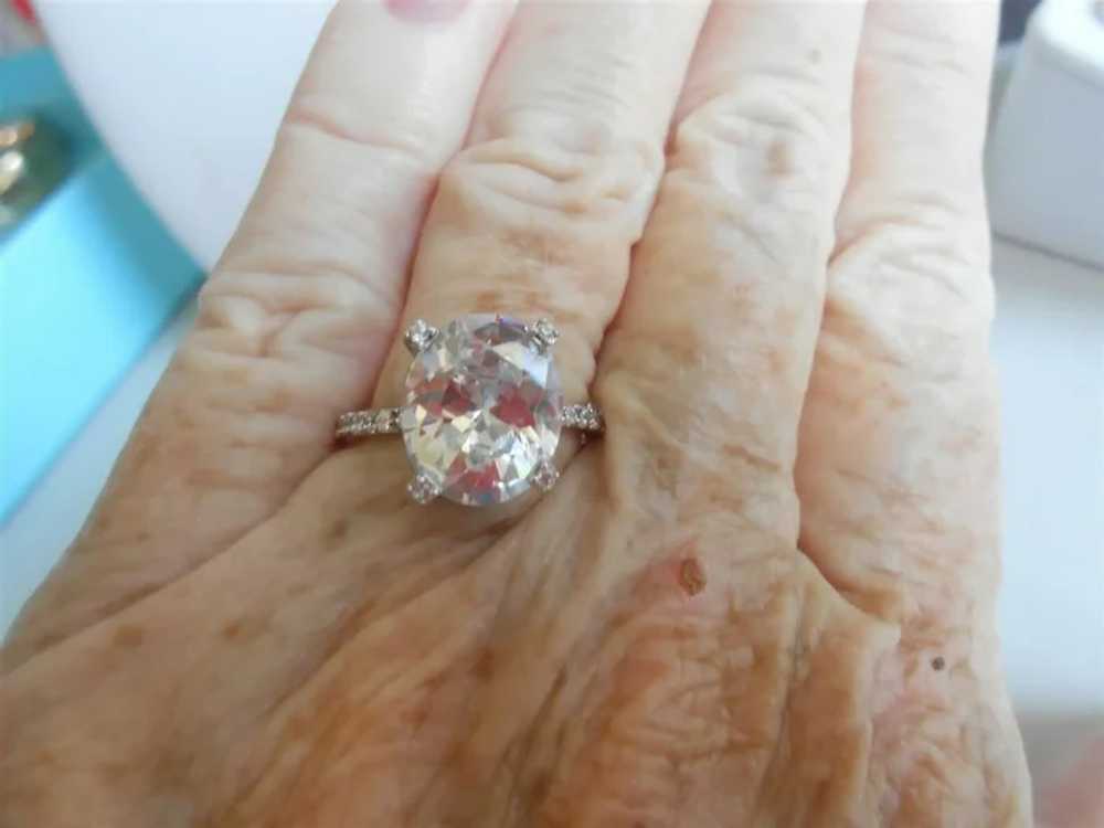 Stunning 10ct. Oval CZ with Complete Eternity Ban… - image 2