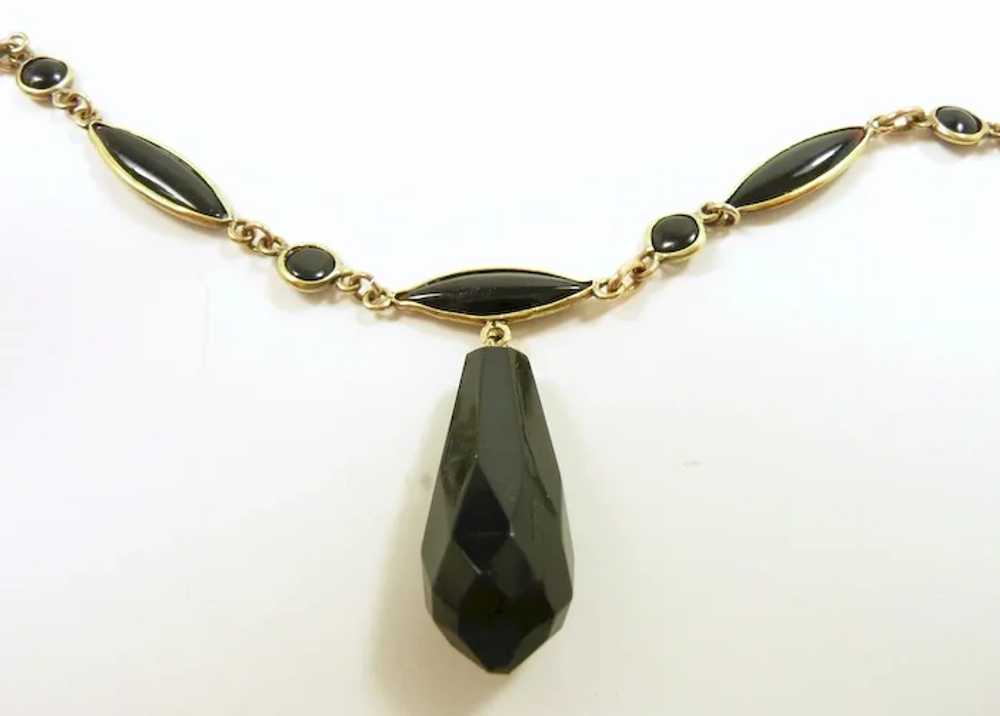 Mystical Onyx Mourning Necklace c. 1870 - image 2