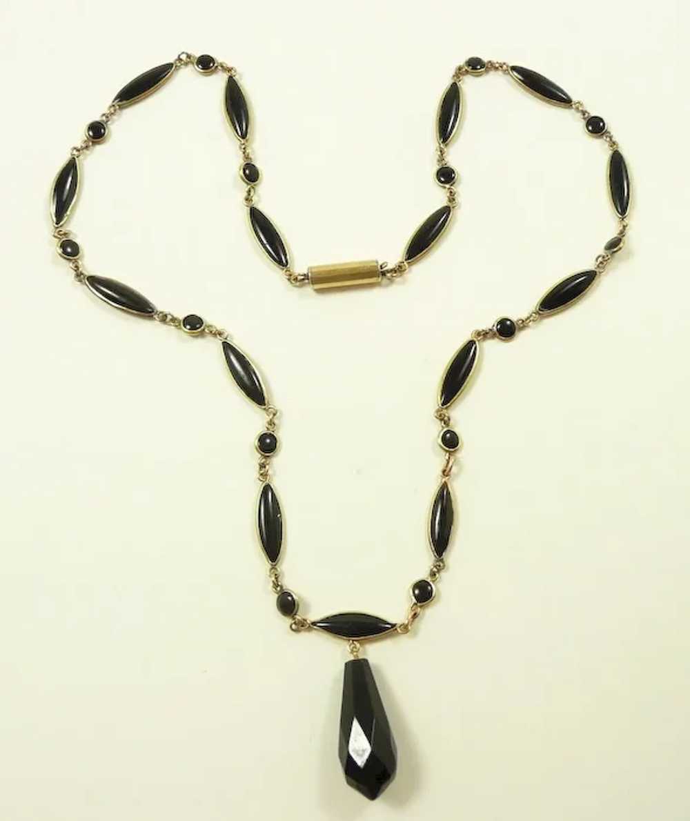 Mystical Onyx Mourning Necklace c. 1870 - image 7