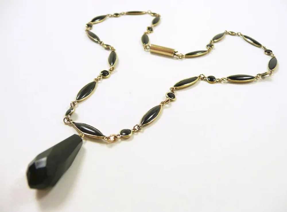 Mystical Onyx Mourning Necklace c. 1870 - image 9