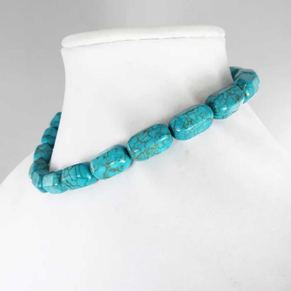 Vintage Spiderweb Turquoise Bead Necklace - image 5